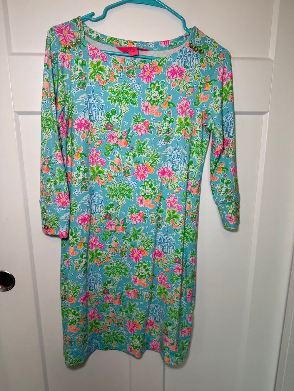 Disney x Lilly Pulitzer Parks Collection Dress XS Mickey Minnie Castle Floral